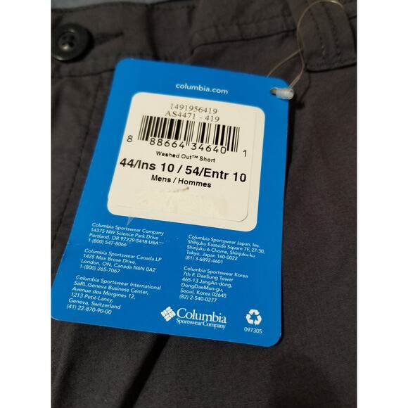 Columbia NWT Men's Modern Classic Shorts Easy Fit 10' Size 44 Color Gray - Picture 7 of 12